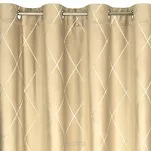 Zasłona gotowa na przelotkach 140x250 MARGO welwetowa Pierre Cardin beżowa zdobiona złotym haftem w romby - 8
