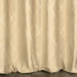 Zasłona gotowa na przelotkach 140x250 MARGO welwetowa Pierre Cardin beżowa zdobiona złotym haftem w romby - 6
