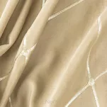 Zasłona gotowa na przelotkach 140x250 MARGO welwetowa Pierre Cardin beżowa zdobiona złotym haftem w romby - 7