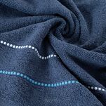 Ręcznik 30x50 SUZI granatowy z kontrastującą stebnowaną bordiurą w delikatne paseczki 500 g/m2 - 3