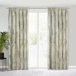 Zasłona gotowa na taśmie 140x270 ELLA welwetowa kremowa z metalicznym nadrukiem - 2