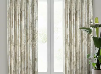 Zasłona gotowa na taśmie 140x270 ELLA welwetowa kremowa z metalicznym nadrukiem