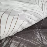 Pościel z satyny 140x200 PREMIUM 23 kremowa z wzorem egzotycznych ciemnobeżowych liści z kolekcji Premium - 3