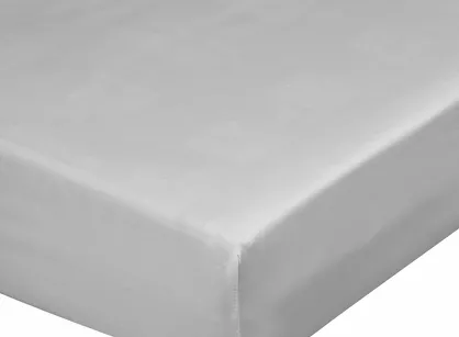 Prześcieradło z satyny bawełnianej z gumką NOVA 3 srebrne 140x200