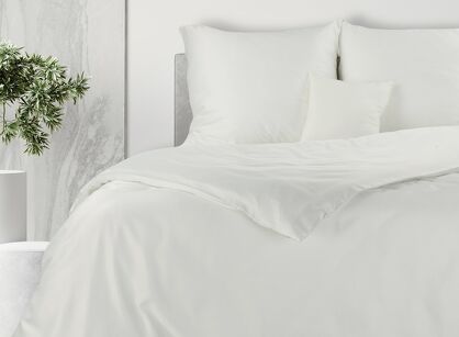 Pościel bawełniana 160x200 HARMONY biała gładka