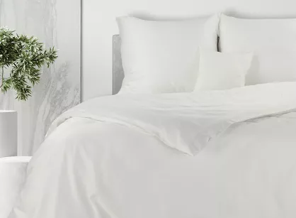 Pościel bawełniana 160x200 HARMONY biała gładka