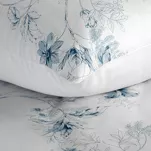 Pościel satynowa 220x200 SPRING 93 biała niebieska z wzorem roślinnym z kolekcji Classic - 2
