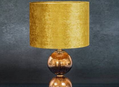 Lampa stołowa 36x61 SABRINA 2 złota czarna z welwetowym abażurem