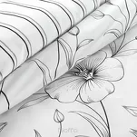 Pościel satynowa 220x200 SPRING 33 biała z wzorem czarnych kwiatów z kolekcji Classic - 4