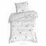 Pościel satynowa 220x200 SPRING 33 biała z wzorem czarnych kwiatów z kolekcji Classic - 6