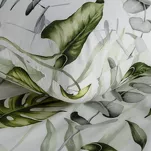 Pościel bawełniana 220x200 ELLEN biała z wzorem zielonych egzotycznych liści z kolekcji Classic Family - 3