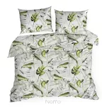 Pościel bawełniana 220x200 ELLEN biała z wzorem zielonych egzotycznych liści z kolekcji Classic Family - 7