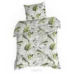 Pościel bawełniana 220x200 ELLEN biała z wzorem zielonych egzotycznych liści z kolekcji Classic Family - 5