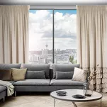 Zasłona na taśmie 140x270 DANI welwetowa beżowa jednokolorowa zdobiona w dolnej części falbanami - 11