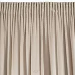 Zasłona na taśmie 140x270 DANI welwetowa beżowa jednokolorowa zdobiona w dolnej części falbanami - 4