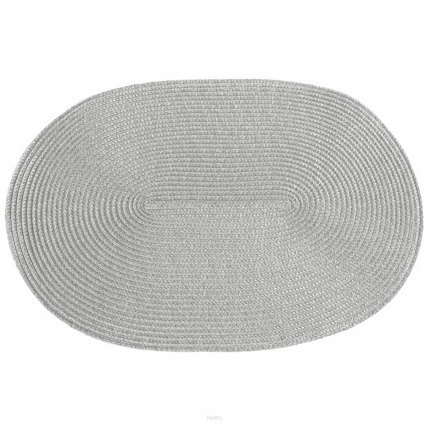 Podkładka dekoracyjna 30x45 JUDY 2 srebrna owalna pleciona