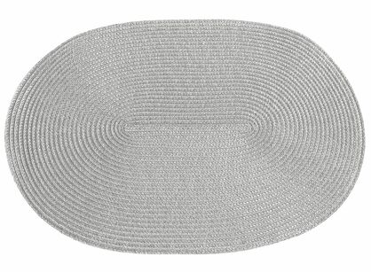 Podkładka dekoracyjna 30x45 JUDY 2 srebrna owalna pleciona