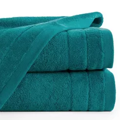 Ręcznik bawełniany 50x90 DAMLA ciemny turkus gładki z subtelną bordiurą