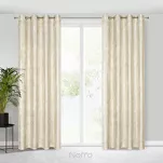 Zasłona na przelotkach 140x250 MALIA welwetowa kremowa z metalicznym nadrukiem - 5