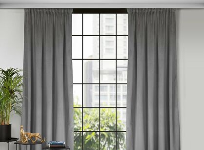 Zasłona na taśmie 140x270 ROSA welwetowa stalowa Design 91