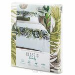 Pościel bawełniana 140x200 AMBER biała oliwkowa z wzorem egzotycznych liści z kolekcji Classic Family - 7