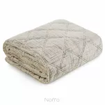 Narzuta welwetowa 220x240 BLINK 6 kremowa błyszcząca srebrny przecierany wzór - 5