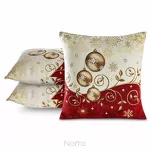 Poszewka świąteczna 45x45 670 gobelinowa beżowa utkana nicią szenilową - 3