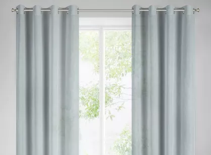 Zasłona na przelotkach 140x250 PAOLA srebrna jednokolorowa z etaminy
