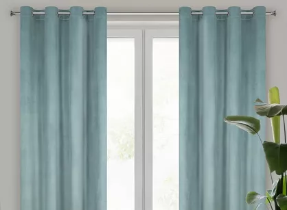 Zasłona na przelotkach 140x250 ROSA welwetowa jednokolorowa szałwiowa