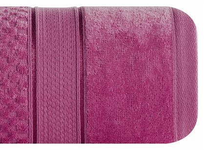 Ręcznik 30x50 JESSI amarantowy z fakturą krateczki i gładką welurową bordiurą