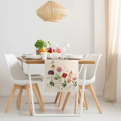 Bieżnik gobelinowy 40x100 1239 naturalny z wzorem kwiatów polnych