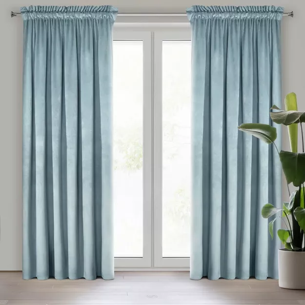 Zasłona na taśmie 140x270 ROSA welwetowa morska Design 91