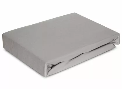 Prześcieradło z bawełny jersey 4 z elastanem z gumką srebrne 180x200