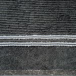 Ręcznik 30x50 FILON stalowy zdobiony bordiurą w prążki z połyskującą srebrną nicią - 2