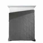 Narzuta welwetowa 170x210 LUIZ 6 grafitowa pikowana w powtarzalny wzór - 5