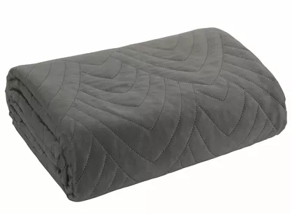 Narzuta welwetowa 170x210 LUIZ 6 grafitowa pikowana w powtarzalny wzór