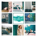 Zasłona na taśmie 140x270 ROSA welwetowa ciemny turkus Design 91 - 9