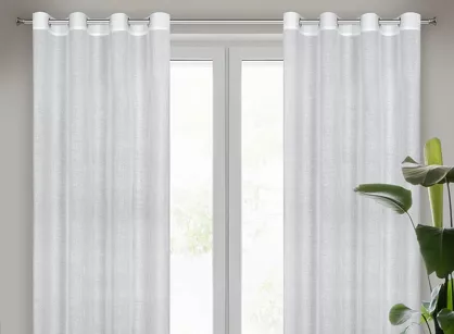 Zasłona na przelotkach 140x250 CINDY biała o luźnym splocie w stylu eko