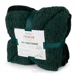 Koc jednokolorowy 170x210 TEDY ciemna zieleń imitujący buklę - 2