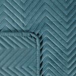 Narzuta welwetowa 200x220 SOFIA niebieska pikowana w gęstą jodełkę - 4