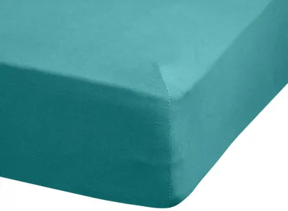 Prześcieradło z bawełny jersey z gumką ADELA turkusowe 180x200 z kolekcji Ella Line