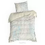 Pościel z satyny 220x200 PREMIUM 26 beżowa z wzorem miętowych liści palm z kolekcji Premium - 5