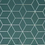 Zasłona gotowa na przelotkach 140x250 CUBE ciemny turkus z geometrycznym srebrnym nadrukiem - 2