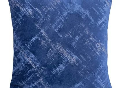 Poszewka welwetowa 40x40 ADRIA granatowa z przecieranym szampańskim wzorem
