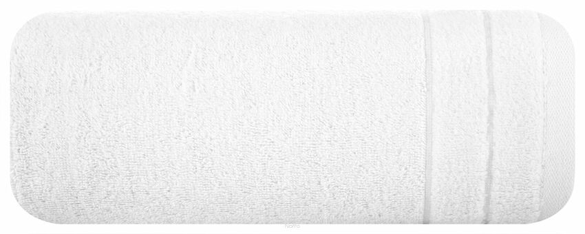 Ręcznik bawełniany 30x50 DAMLA biały gładki z subtelną bordiurą