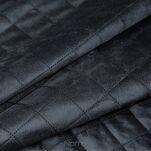 Narzuta welwetowa 170x210 LUIZ 5 czarna pikowana w subtelny geometryczny wzór z kolekcji Design 91 - 7