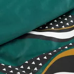 Pościel satynowa 140x200 NIKA 50 morska z musztardowym falującym wzorem z kolekcji Nova Print - 3