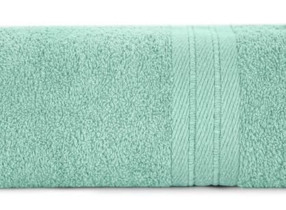 Ręcznik bawełniany 30x50 KAYA miętowy zdobiony bordiurą w pasy