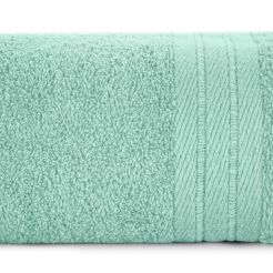 Ręcznik bawełniany 30x50 KAYA miętowy zdobiony bordiurą w pasy
