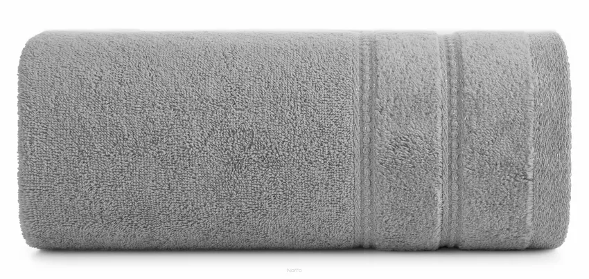 Ręcznik bawełniany 30x50 GLORY 4 srebrny z minimalistyczną bordiurą przeszywaną srebrną nicią